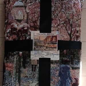 Thomas Kinkade "A Christmas Wish" Festive Winter Scene Woven Throw